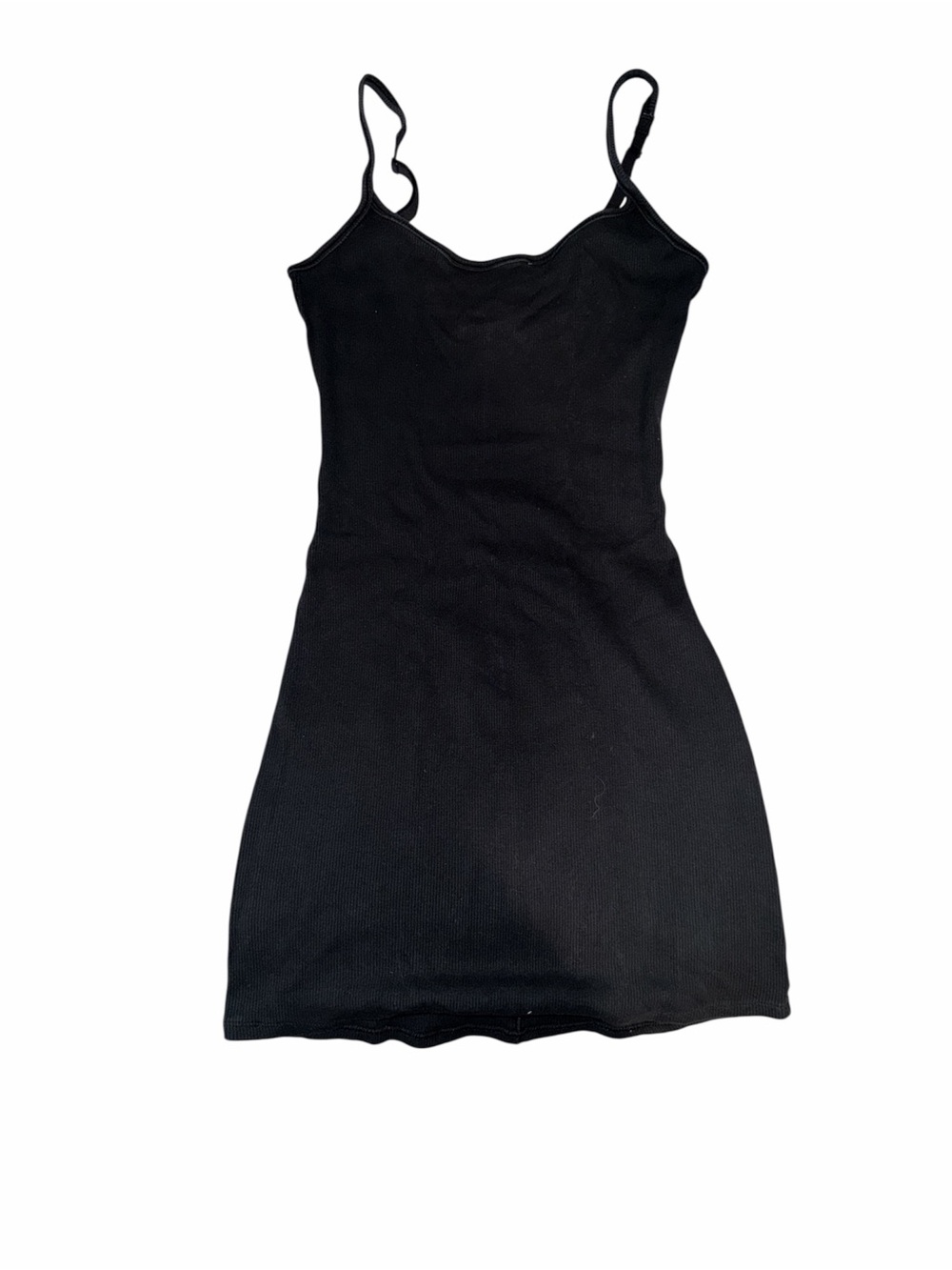 SKIMS Black Ribbed Slim Spaghetti Strap mini Dress